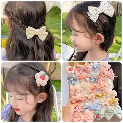 [8-Piece Set] Children's Bow Summer Hairpin Girls Hair Accessories 2022 New Clip Sweet Cute Baby Princess Headwear.