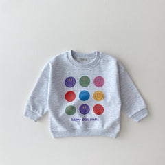 Smile Face Sweatshirt Tops+Jogger Pants Set Casual.