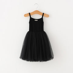 Black Sling Solid Color Tutu Ball Gown for Birthday.