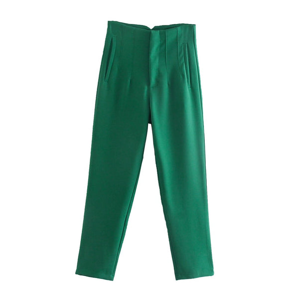 TRAF 2022 Pencil Women Pants 28 Color High Waist Pants for Women White Black Streetwear Woman Trousers Summer Office Wear Pants