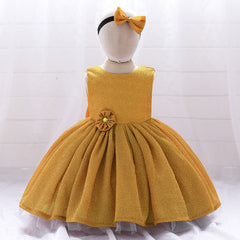 Summer  Elegant Sequin 1st Birthday Dress Toddler Girl Clothes For Kids Clothing Baptism Princess Party Costume Backless Prom.
