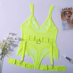Yimunancy One Piece Lace Sexy Backless Bodysuit Ladies Dot Mesh Sheer Sexy Bodysuit Bandage Body Femme.