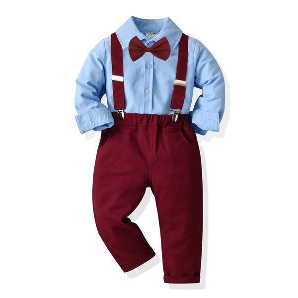 Boys Clothing Sets Long Sleeve Bow Tie