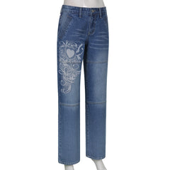 Vintage Low Waisted Cargo Jeans Pants.