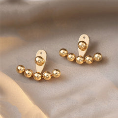 Elegant metal earrings featuring a modern design, perfect for enhancing any formal attire.